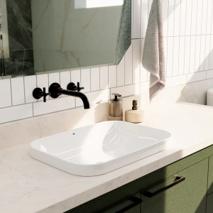 Cuba de Banheiro Louça Sobrepor Retangular 53 cm (Cannes Branca)