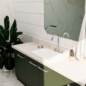 Cuba de Banheiro Louça Sobrepor Retangular 60 cm (Madri Branca)