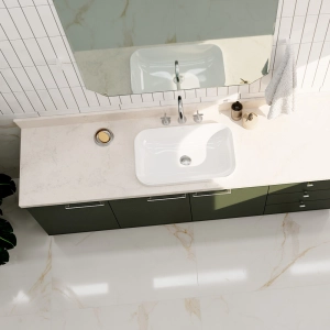 Cuba de Banheiro Louça Sobrepor Retangular 60 cm (Madri Branca)