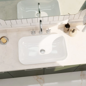 Cuba de Banheiro Louça Sobrepor Retangular 60 cm (Madri Branca)