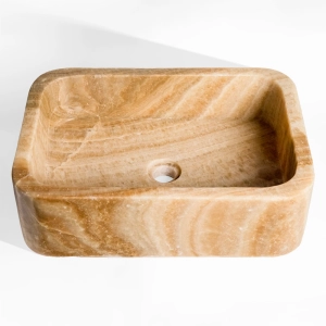 Cuba de Banheiro Mármore Ônix Polido Apoio Retangular 55 cm (Kepa)