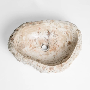 Cuba de Banheiro M&aacute;rmore &Ocirc;nix Vanilla R&uacute;stica Apoio at&eacute; 55 cm (Riau)