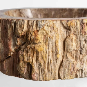 Cuba de Banheiro Madeira Petrificada Natural Apoio at&eacute; 65 cm (Kayu)