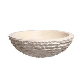 Produto Cuba de Banheiro Mármore Cream Esculpida Apoio Redonda até 50 cm (Sumatra)