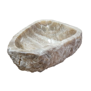 Cuba de Banheiro Mármore Ônix Rústica Apoio Redonda até 50 cm (Gili)