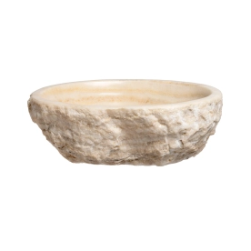 Produto Cuba de Banheiro Mármore Ônix Rústica Apoio Redonda até 50 cm (Gili)