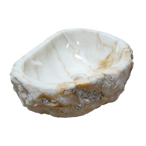 Cuba de Banheiro Mármore Ônix Rústica Apoio Redonda até 60 cm (Gili)