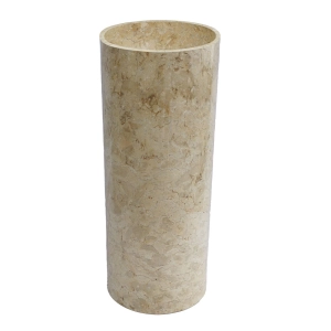 Cuba de Banheiro M&aacute;rmore &Ocirc;nix Vanilla Piso Redonda 40 cm (Riau Polida)