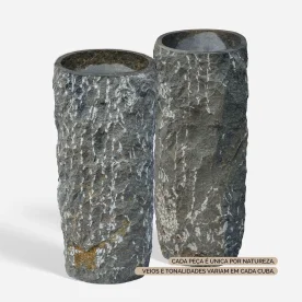 Cuba de Banheiro Pedra Vulcânica Piso Redonda 40 cm (Jawa Rústica) Produto Cuba de Banheiro Pedra Vulcânica Piso Redonda 40 cm (Jawa Rústica)