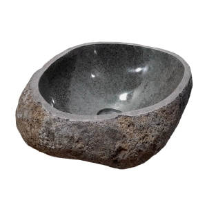 Produto Cuba de Banheiro Pedra Vulcânica Polida Apoio até 50 cm (Jawa)