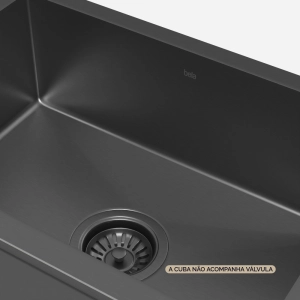 Cuba de Cozinha Inox Retangular 50x34 cm (Hirata Grafite Fosca)