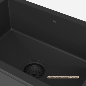 Cuba de Cozinha Inox Retangular 50x34 cm (Hirata Preta Fosca)