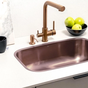 Cuba de Cozinha Inox Retangular 59x37 cm (Miura Rosé Gold Fosca)