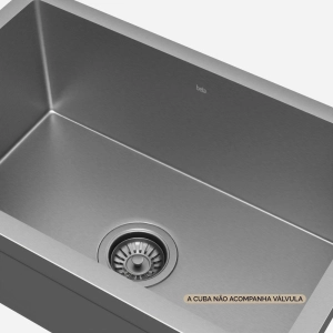 Cuba de Cozinha Inox Retangular 59x37 cm (Nara Escovada)