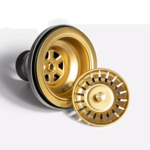 Cuba Dupla de Cozinha Inox Retangular 73x50 cm (Kai Dourada Fosca)