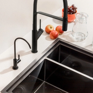 Cuba Dupla de Cozinha Inox Retangular 73x50 cm (Kai Grafite Fosca)