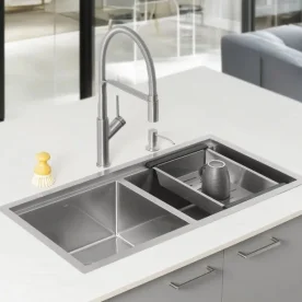 Produto Cuba Dupla Workstation de Cozinha Inox 82x41 cm (Kobe Escovada) - Outlet