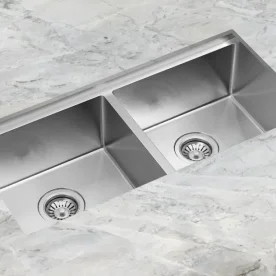 Produto Cuba Dupla Workstation de Cozinha Inox 82x41 cm (Kobe Escovada) - Outlet