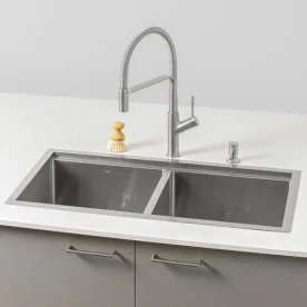 Produto Cuba Dupla Workstation de Cozinha Inox 82x41 cm (Kobe Escovada) - Outlet