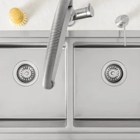 Produto Cuba Dupla Workstation de Cozinha Inox 82x41 cm (Kobe Escovada) - Outlet