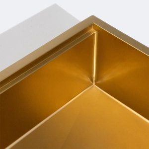 Cuba Fazenda Workstation de Cozinha Inox 84x53 cm (Narita Dourada Fosca)