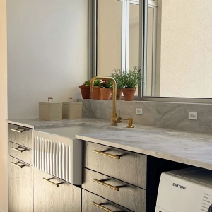 Cuba Fazenda Workstation de Cozinha Lou&ccedil;a 61x46 cm (Asti Branca)