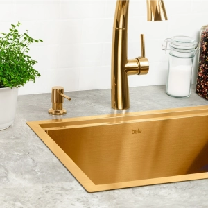 Cuba Workstation de Cozinha Inox 54x41 cm (Kyoto Dourada Fosca)