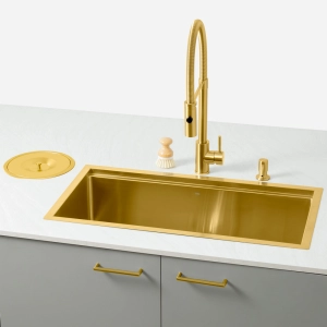 Cuba Workstation de Cozinha Inox 78x41 cm (Osaka Dourada Fosca)