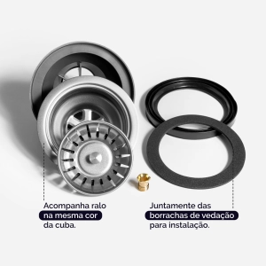 Cuba Workstation de Cozinha Inox 78x41 cm (Osaka Escovada)