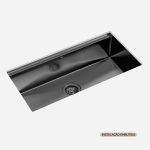 Cuba Workstation de Cozinha Inox 78x41 cm (Osaka Grafite Fosca)