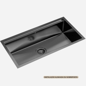 Cuba Workstation de Cozinha Inox 78x41 cm (Osaka Grafite Fosca)