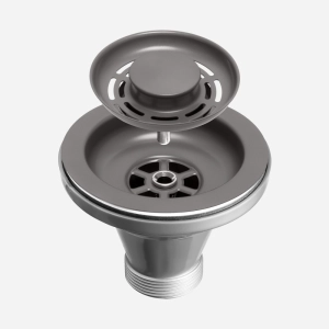 V&aacute;lvula Inox para Cuba Cozinha 4 1/2" com Tampa (Cinza Fosca) - Outlet