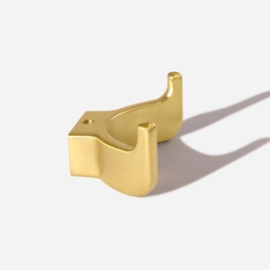 Cabide com Gancho Duplo de Parede Zamac (Batel Ouro Fosco)