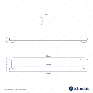 Kit de Acessórios para Banheiro Inox (Tarsila Grafite Fosco)