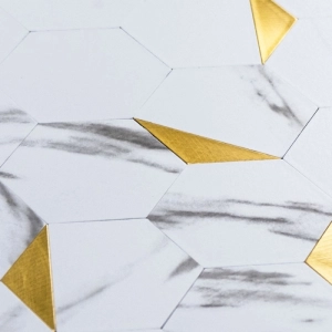 Pastilhas Adesivas Metálicas (Carrara Gold)