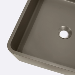 Cuba de Banheiro Concreto Apoio Quadrada 39 cm (Guna Musgo) - Outlet