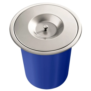 Lixeira Embutida de Cozinha Inox Redonda 5 Litros (Escovada) - Outlet