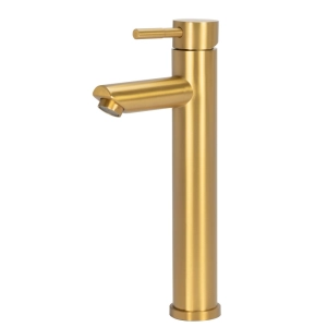 Torneira Monocomando Alta para Banheiro Inox (Lis Dourada Fosca)