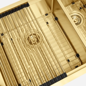 Kit Cuba Dupla Workstation Inox com Acessórios (Kai Ouro Fosca)