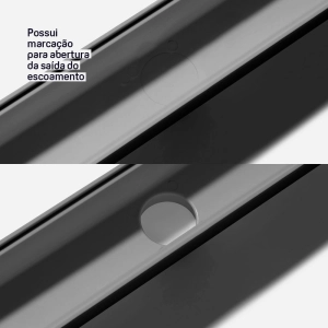 Ralo Linear Sequencial com Grelha 7x52 cm (Cinza)