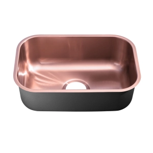 Cuba de Cozinha Inox Retangular 50x34 cm (Fuji Ros&eacute; Gold Fosca)