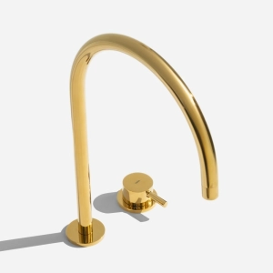 Torneira Monocomando Alta para Banheiro (Milos Dourada)