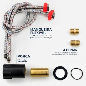 Produto Torneira Monocomando Gourmet de Cozinha Inox (Capri Preta Fosca) - outlet