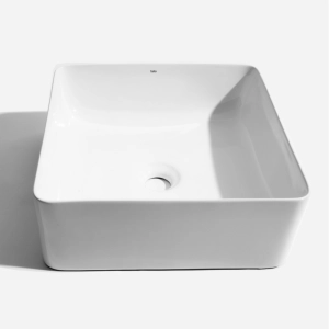 Cuba de Banheiro Lou&ccedil;a Apoio Quadrada 36 cm (Pienza Branca)