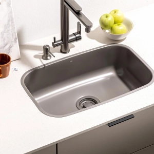 Cuba de Cozinha Inox Retangular 59x37 cm (Miura Cinza Fosca)