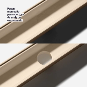 Ralo Linear Sequencial com Grelha 7x52 cm (Bege)