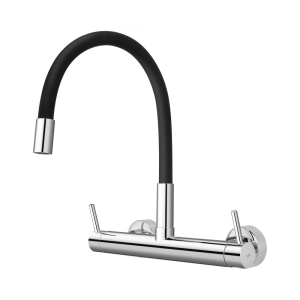 Torneira Misturador Gourmet de Parede de Cozinha (Viana Preta)