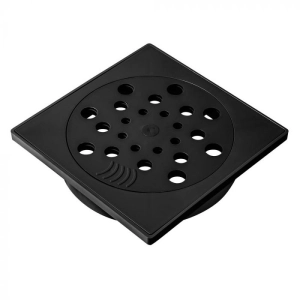 Conjunto Ralo com Fecho e Porta Grelha 15x15 cm (Preto)