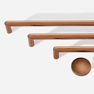 Puxador para M&oacute;vel Al&ccedil;a Sobrepor 224 mm Zamac (Cartago Ros&eacute; Gold)