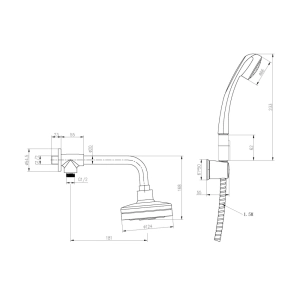 Ducha Auto Limpante Redonda 12 cm de Parede com Desviador (Gutta Escovada)